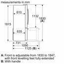 博世 - 系列 8 法式門底部冷凍櫃,多門 183 x 90.5 公分 拉絲鋼防指紋 KFF96PIEP