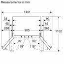 博世 - 系列 8 法式門底部冷凍櫃,多門 183 x 90.5 公分 拉絲鋼防指紋 KFF96PIEP