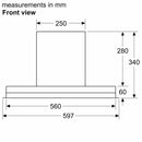 Siemens - iQ500 Integrated Design Hood 60 cm clear glass black printed LJ67BAM60B
