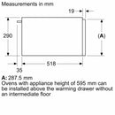 Bosch - Series 8 Built-in warming drawer 60 x 29 cm Black BID7101B1B