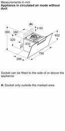 Siemens - iQ300 Wall-mounted cooker hood 80 cm clear glass black printed LC87KFN60B