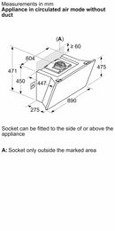 Bosch - 系列 8 壁掛式抽油煙機 90 公分透明玻璃黑色印花 DWK91LT60B