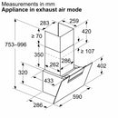 Bosch - 系列 4 壁掛式抽油煙機 60 公分透明玻璃黑色印花 DWK67FN60B