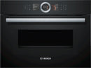 Bosch - Series 8 Built-in compact oven with microwave function 60 x 45 cm Black CMG676BB1