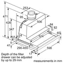 博世-系列| 4 伸縮抽油煙機 60 公分銀色金屬 DFS067A51B