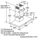 Bosch - 系列 2 壁掛式抽油煙機 90 公分黑色 DWB96BC60B