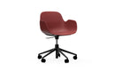 Normann Copenhagen Form Armchair Swivel 5W Gaslift Black Alu Red