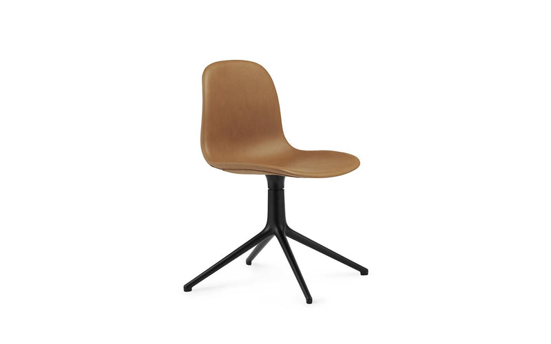 Form Chair Swivel 4L Full Upholstery Black Aluminium Ultra Leather