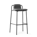 Normann Copenhagen Studio 吧凳 75 公分 前軟墊 黑鋼 黑色超皮革