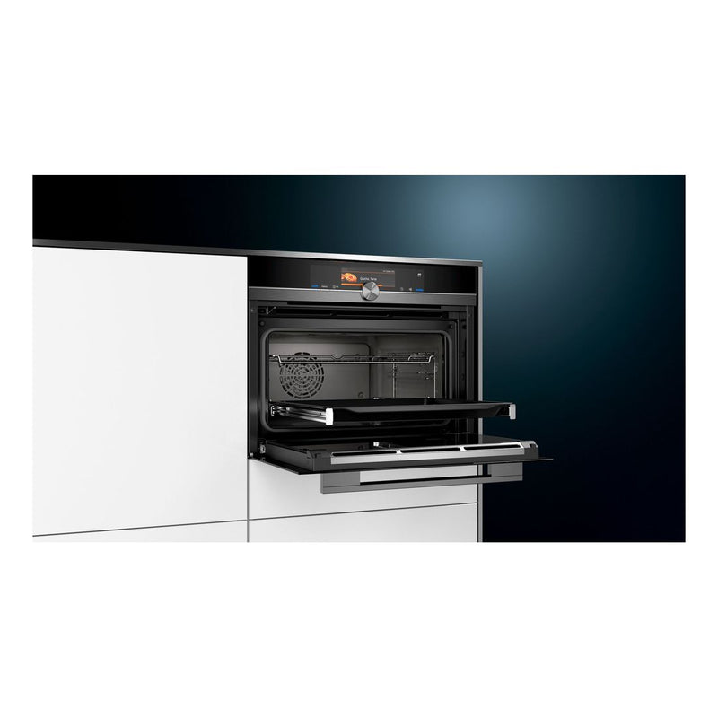 Siemens - IQ700 Built-in Compact Oven With Steam Function 60 x 45 cm Black CS858GRB7B 