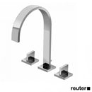 Dornbracht MEM three-hole basin mixer with individual escutcheons with pop-up waste set