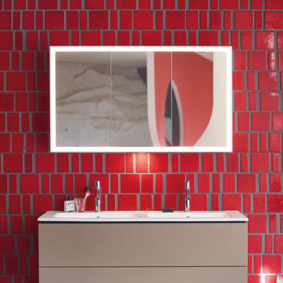 Duravit L-Cube mirror cabinet with lighting and 3 doors