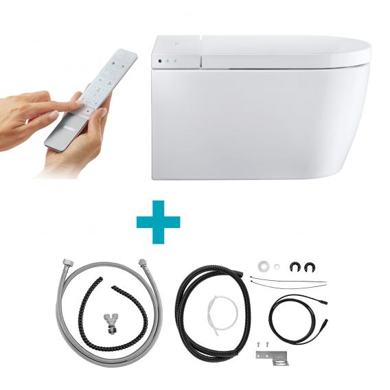 Duravit SensoWash® Starck f Plus Compact shower toilet complete system for wall mounting, with toilet seat