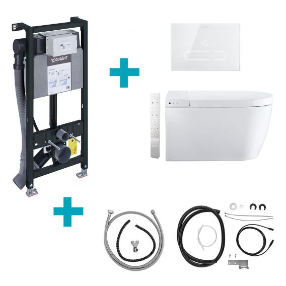 Duravit SensoWash® Starck f Plus Compact shower toilet complete system for wall mounting, with toilet seat