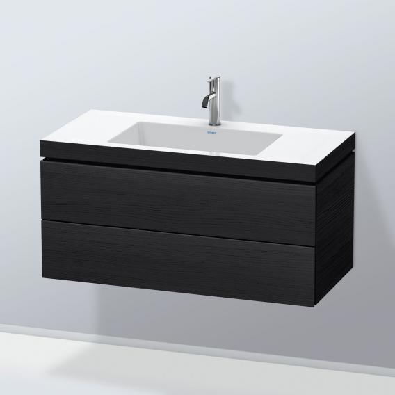 Duravit Vero Air washbasin with L-Cube vanity unit with 2 pull-out compartments, with interior system in maple