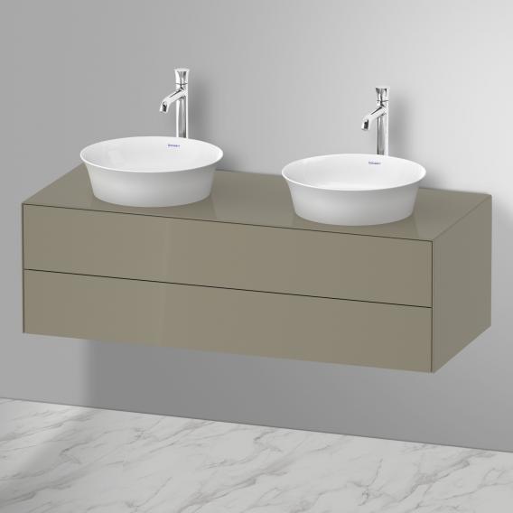 Duravit White Tulip 2 countertop washbasins with vanity unit with 2 pull-out compartments, with interior system in oak