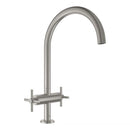 Grohe Atrio two-handle kitchen mixer tap chrome