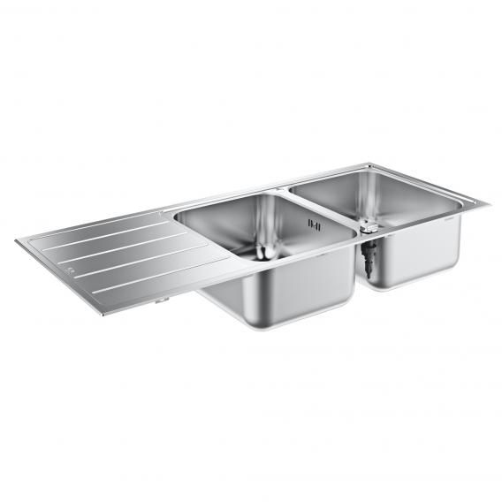 Grohe K500 double kitchen sink with drainer