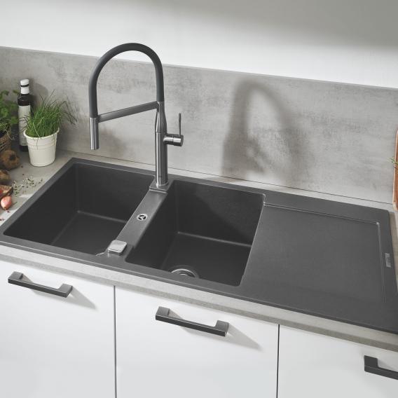 Grohe K500 double kitchen sink with drainer