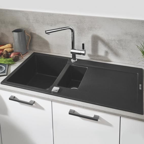 Grohe K500 kitchen sink with half bowl and drainer