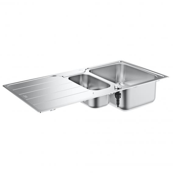 Grohe K500 kitchen sink with half bowl and drainer
