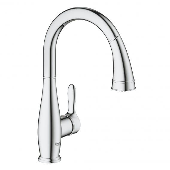 Grohe Parkfield single-lever kitchen mixer tap; with pull-out spout chrome