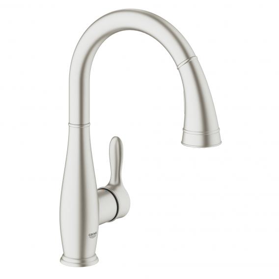 Grohe Parkfield single-lever kitchen mixer tap; with pull-out spout chrome