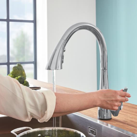 Grohe Zedra Touch the electronic single-lever kitchen mixer tap chrome