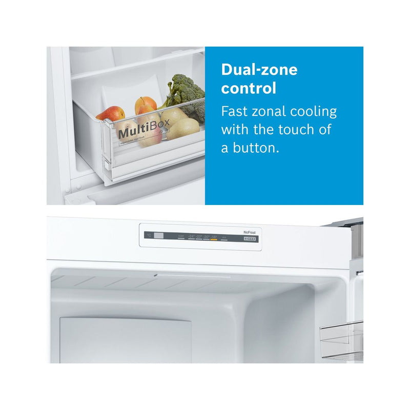 Bosch - Serie | 2 Free-standing Fridge-freezer With Freezer At Bottom 186 x 60 cm Inox-look KGN34NLEAG