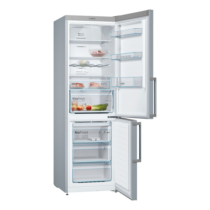 Bosch - Serie | 4 Free-standing Fridge-freezer With Freezer At Bottom 186 x 60 cm Inox-look KGN36XLER