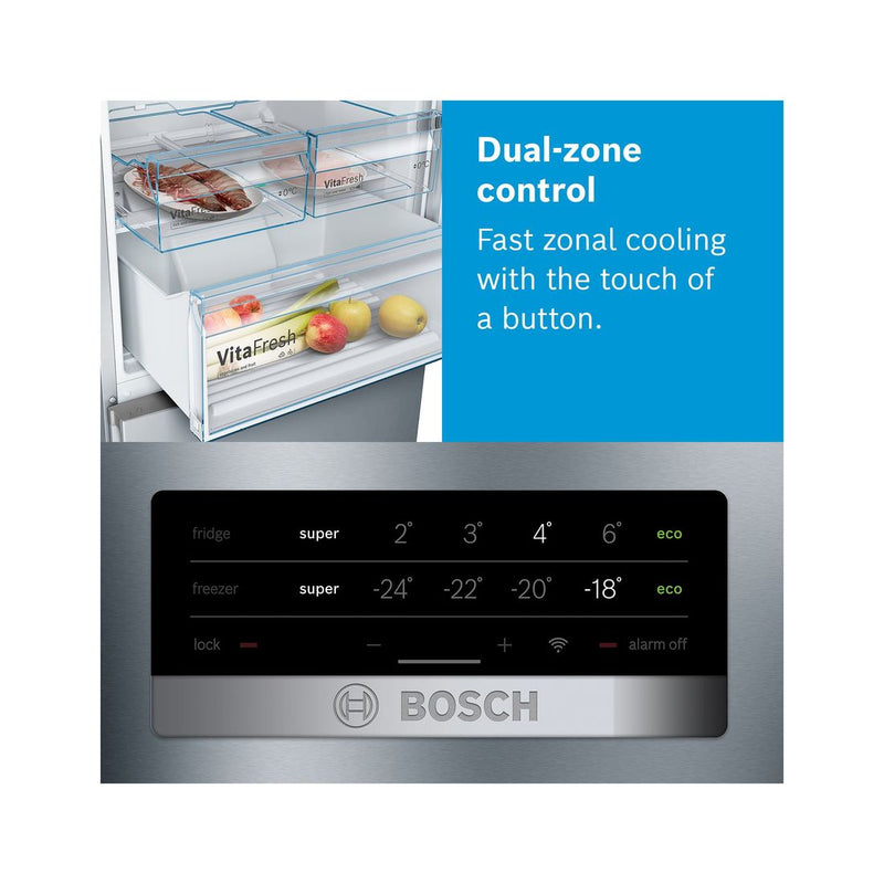 Bosch - Serie | 4 Free-standing Fridge-freezer With Freezer At Bottom 203 x 70 cm Inox-look KGN49XLEA