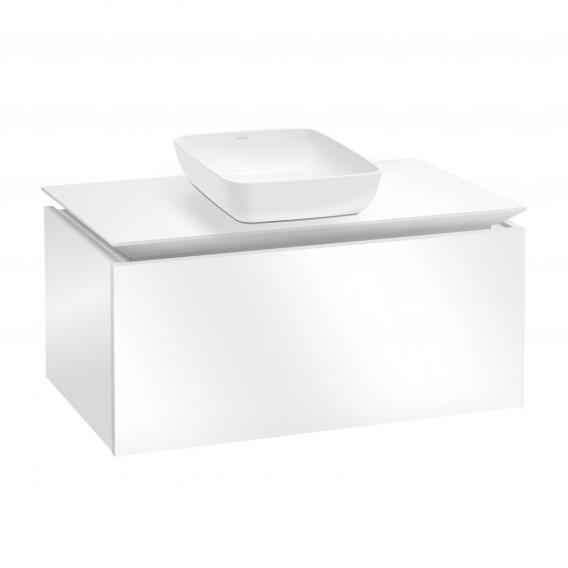 Villeroy & Boch Artis countertop washbasin with Legato vanity unit with 1 pull-out compartment glossy white, basin white, with CeramicPlus