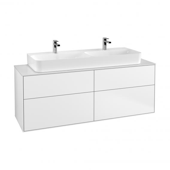 Villeroy & Boch Finion vanity unit with 4 pull-out compartments for double washbasin matt white, furniture top matt white
