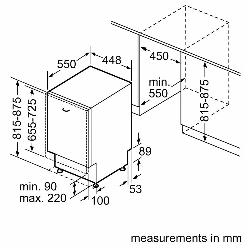 Bosch - 系列 4 完全整合洗碗機 45 公分 SPV4EMX25G