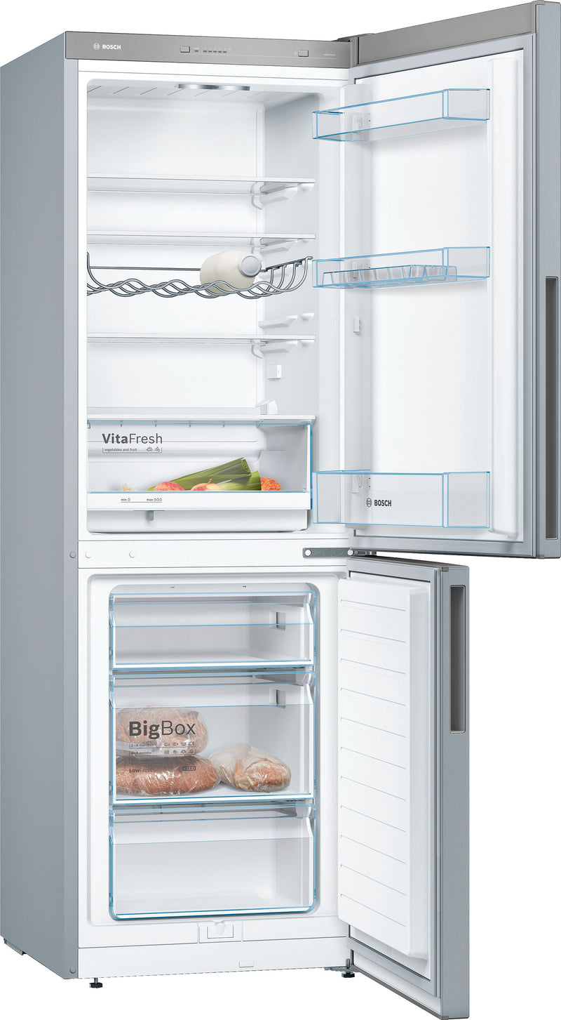 Bosch - Serie | 4 Free-standing Fridge-freezer With Freezer At Bottom 176 x 60 cm Inox-look KGV33VLEAG