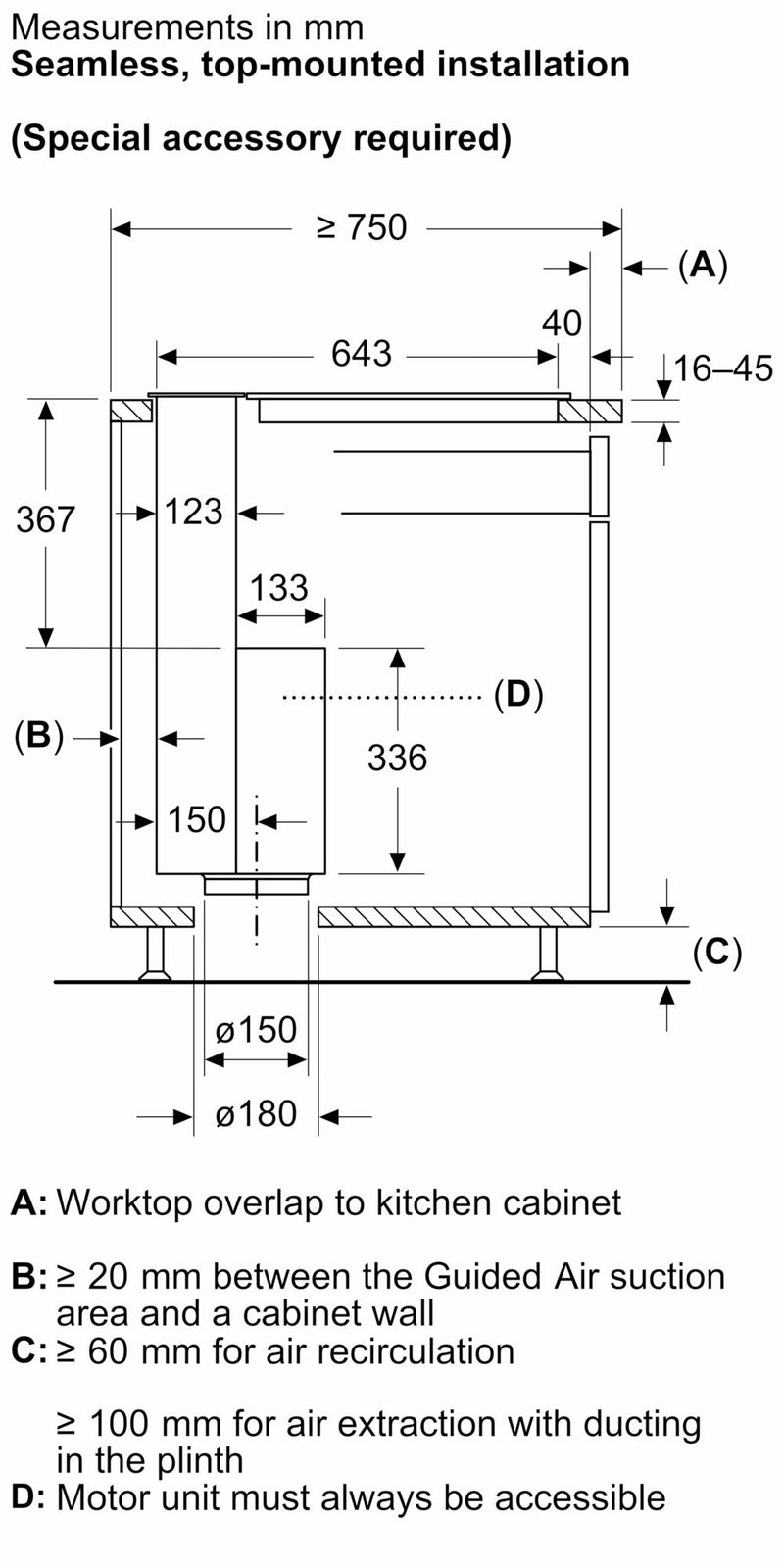 Bosch - 系列 8 下吸式油煙機 80 公分透明玻璃 DDW88MM60B