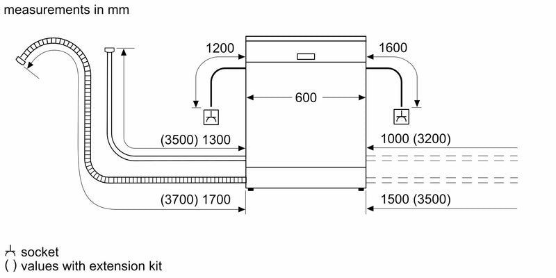 博世 - 系列 4 獨立式洗碗機 60 公分 拉絲鋼防指紋 SMS4EMI06G