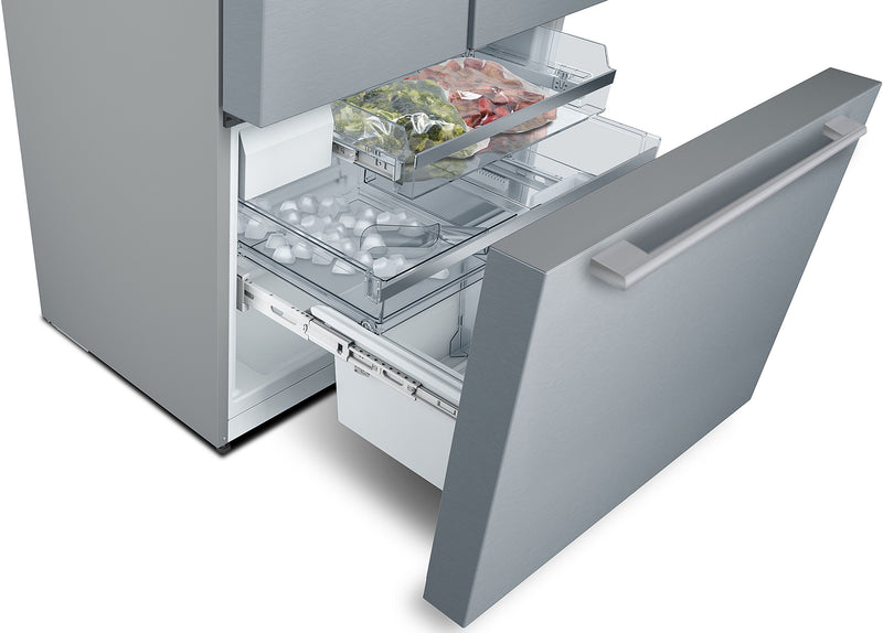 Bosch - Series 8 French door bottom freezer, multi door 183 x 90.5 cm Brushed steel anti-fingerprint KFF96PIEP