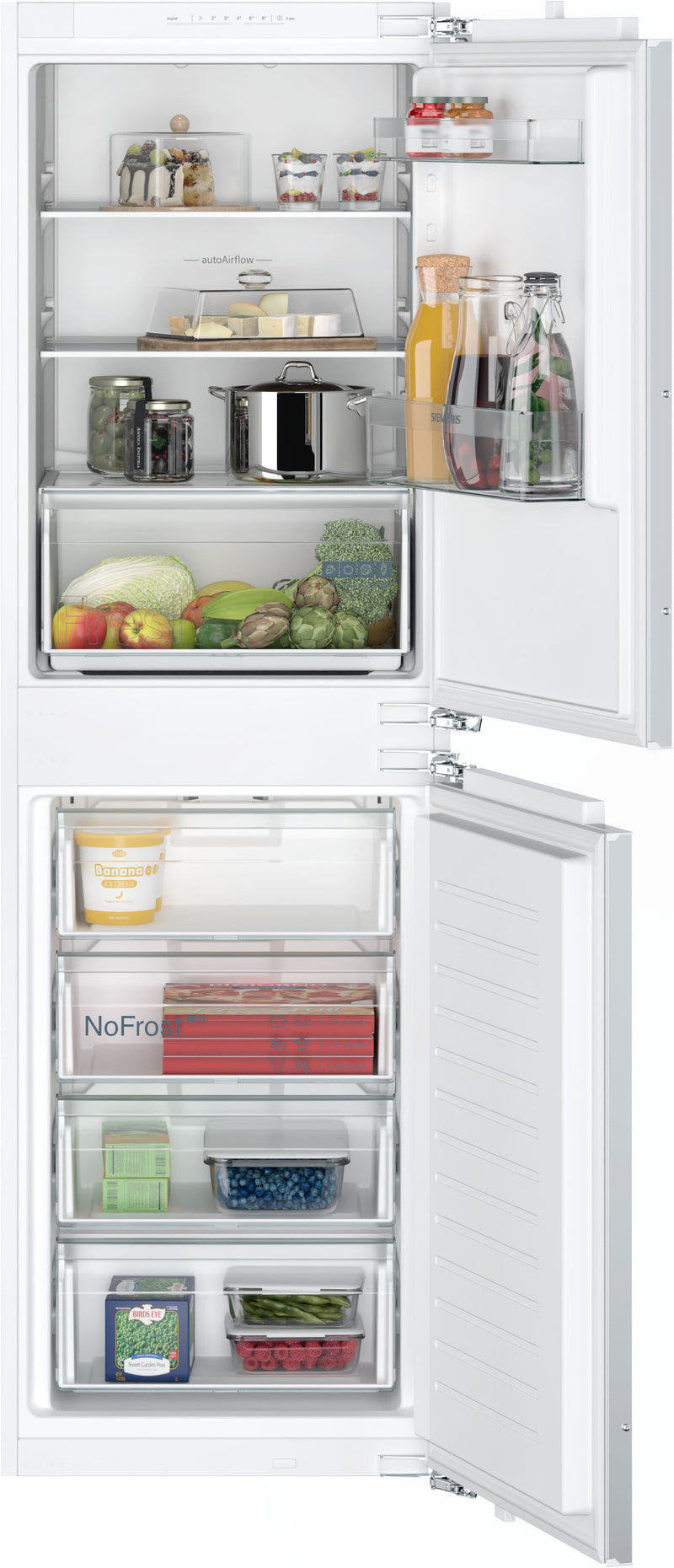 Siemens - iQ100 Built-in fridge-freezer with freezer at bottom 177.2 x 54.1 cm flat hinge KI85NNFE0G