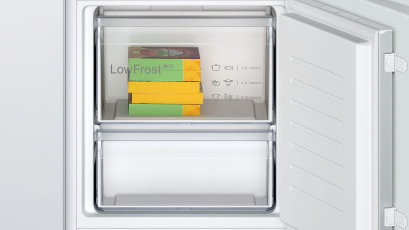 Bosch - Series 2 Built-in fridge-freezer with freezer at bottom 177.2 x 54.1 cm sliding hinge KIV87NSE0G