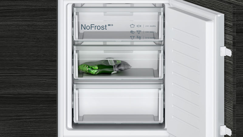 Siemens - IQ100 Built-in Fridge-freezer With Freezer At Bottom 177.2 x 54.1 cm Sliding Hinge KI86NNSF0