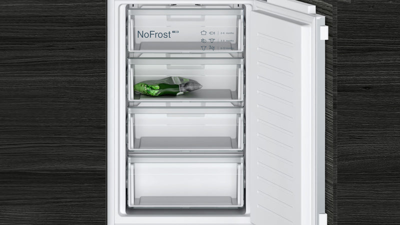 Siemens - iQ100 Built-in fridge-freezer with freezer at bottom 177.2 x 54.1 cm flat hinge KI85NNFE0G