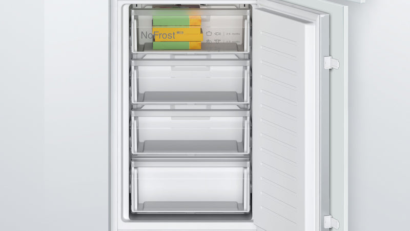 Bosch - Series 2 Built-in fridge-freezer with freezer at bottom 177.2 x 54.1 cm sliding hinge KIN85NSE0G