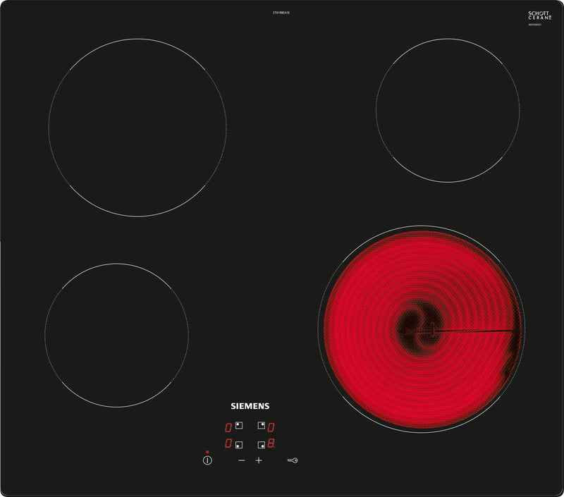 Siemens - iQ100 Electric hob 60 cm Black, ET61RBEA1E