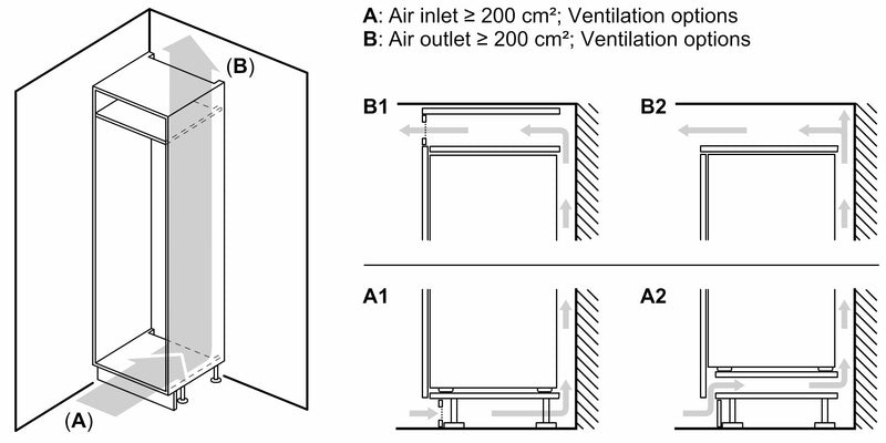 Bosch - Series 2 Built-in fridge 122.5 x 56 cm sliding hinge KIR41NSE0G