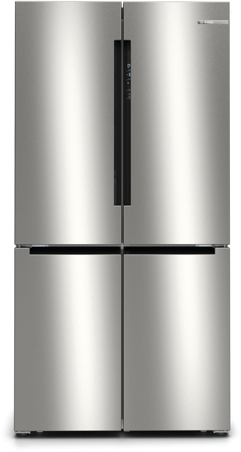 Bosch - Series 4 French door bottom freezer, multi door 183 x 90.5 cm Brushed steel anti-fingerprint KFN96VPEAG