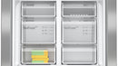 Bosch - Series 4 French door bottom freezer, multi door 183 x 90.5 cm Brushed steel anti-fingerprint KFN96VPEAG
