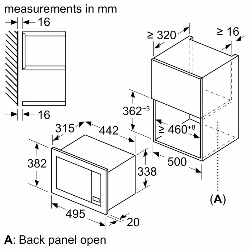 Bosch - 系列 2 內置微波爐 不鏽鋼 BFL523MS3B