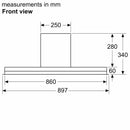 Bosch - Series 6 Integrated Design Hood 90 cm clear glass black printed DBB97AM60B