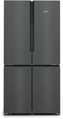 Siemens - iQ300 French door bottom freezer, multi door 183 x 90.5 cm Brushed black steel antiFingerprint KF96NAXEAG